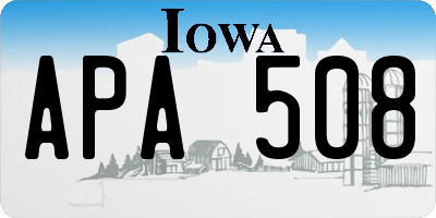 IA license plate APA508