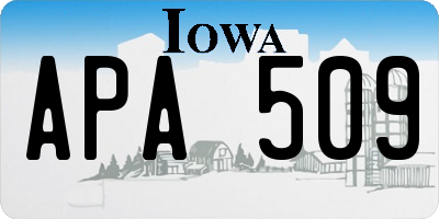 IA license plate APA509
