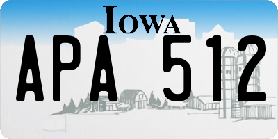 IA license plate APA512