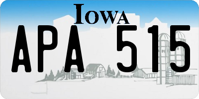 IA license plate APA515