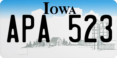 IA license plate APA523