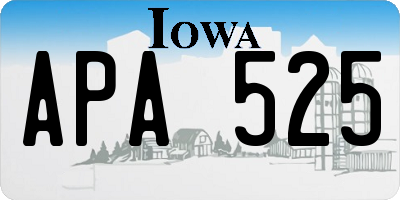 IA license plate APA525