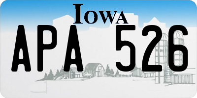 IA license plate APA526