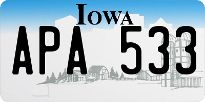 IA license plate APA533