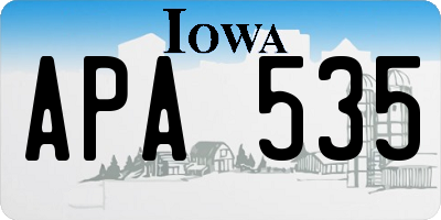 IA license plate APA535