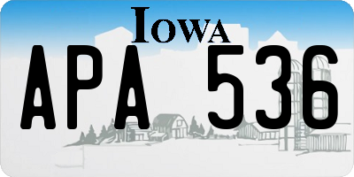 IA license plate APA536