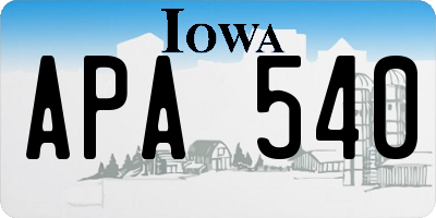 IA license plate APA540