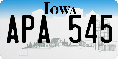 IA license plate APA545