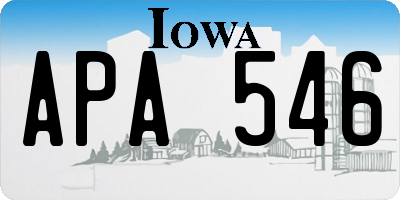 IA license plate APA546