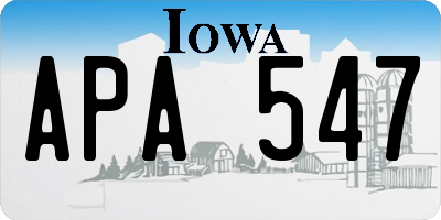 IA license plate APA547