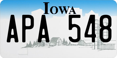 IA license plate APA548