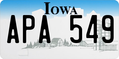 IA license plate APA549