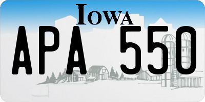 IA license plate APA550