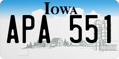 IA license plate APA551