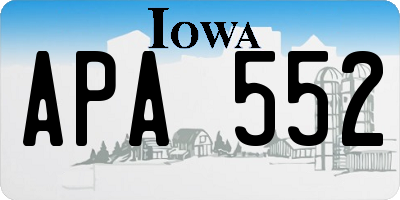 IA license plate APA552