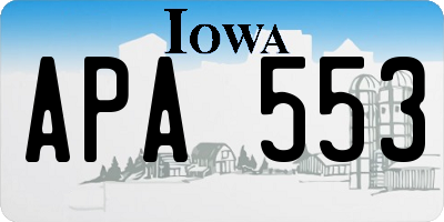 IA license plate APA553