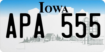 IA license plate APA555