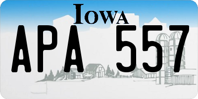 IA license plate APA557