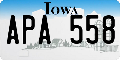 IA license plate APA558