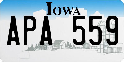 IA license plate APA559