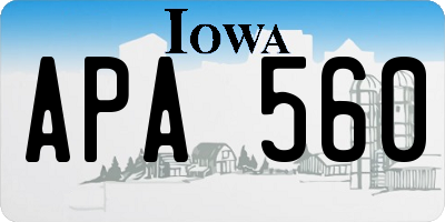 IA license plate APA560