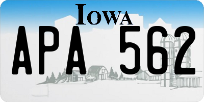 IA license plate APA562