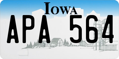 IA license plate APA564