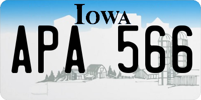 IA license plate APA566