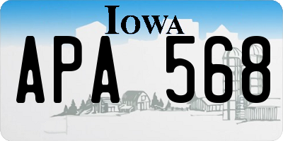 IA license plate APA568