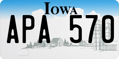 IA license plate APA570