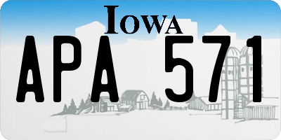 IA license plate APA571