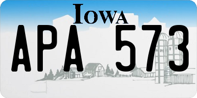 IA license plate APA573