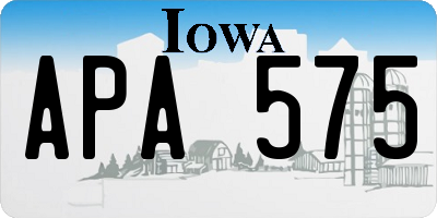 IA license plate APA575