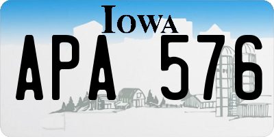IA license plate APA576