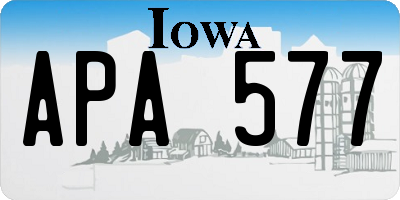 IA license plate APA577