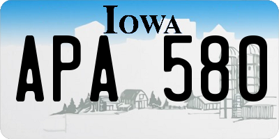 IA license plate APA580