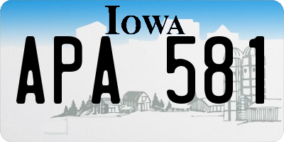 IA license plate APA581