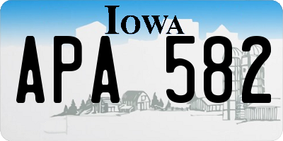 IA license plate APA582