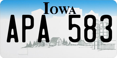 IA license plate APA583