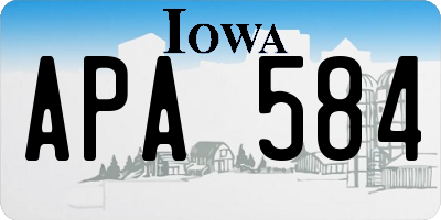 IA license plate APA584