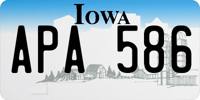 IA license plate APA586