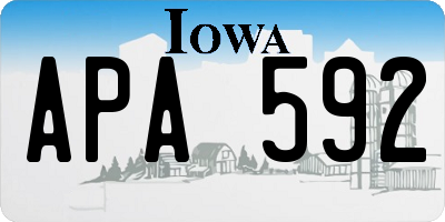 IA license plate APA592