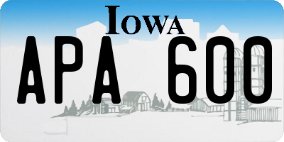 IA license plate APA600