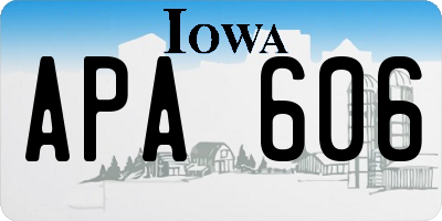 IA license plate APA606