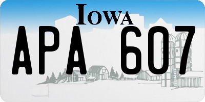 IA license plate APA607