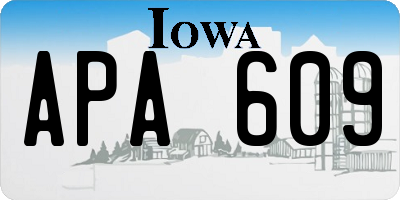 IA license plate APA609