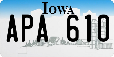 IA license plate APA610