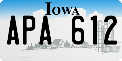 IA license plate APA612