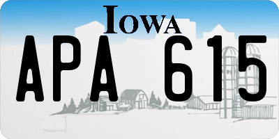 IA license plate APA615