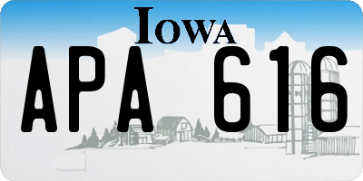 IA license plate APA616